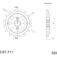Front Sprocket Supersprox 520/14t 46203-14