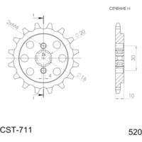 Front Sprocket Supersprox 520/14t 46203-14