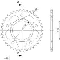 Alu-Rear Sprocket / Chain Wheel Supersprox 530/37t gold