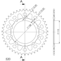 Alu-Rear Sprocket / Chain Wheel Supersprox 520/43t red 11509AR43