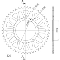 Alu-Rear Sprocket / Chain Wheel Supersprox 520/49t black 11509AK49