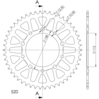 Alu-Rear Sprocket / Chain Wheel Supersprox 520/50t black 11509AK50