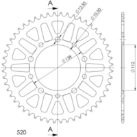 Alu-Rear Sprocket / Chain Wheel Supersprox 520/51t black 11509AK51