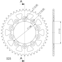 Alu-Rear Sprocket / Chain Wheel Supersprox 525/44t blue