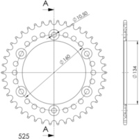 Alu-Rear Sprocket / Chain Wheel Supersprox 525/42t black 11617AK42