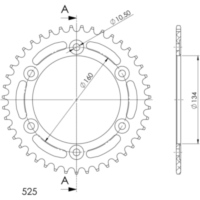 Alu-Rear Sprocket / Chain Wheel Supersprox 525/43t black 11617AK43