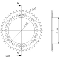 Alu-Rear Sprocket / Chain Wheel Supersprox 520/40t black 11618AK40