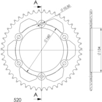Alu-Rear Sprocket / Chain Wheel Supersprox 520/48t blue 11618AB48
