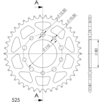 Alu-Rear Sprocket / Chain Wheel Supersprox 525/42t gold