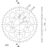 Alu-Rear Sprocket / Chain Wheel Supersprox 525/46t black