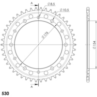 Alu-Rear Sprocket / Chain Wheel Supersprox 530/46t blue