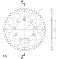 Alu-Rear Sprocket / Chain Wheel Supersprox 520/48t orange 93314AO48