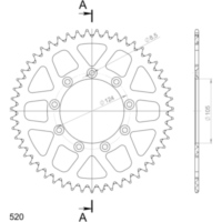 Alu-Rear Sprocket / Chain Wheel Supersprox 520/51t orange 93314AO51