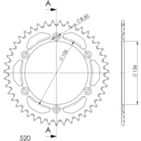 Alu-Rear Sprocket / Chain Wheel Supersprox 520/42t gold 15206AS42