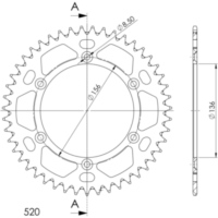 Alu-Rear Sprocket / Chain Wheel Supersprox 520/47t gold 15206AS47