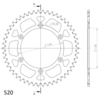 Alu-Rear Sprocket / Chain Wheel Supersprox 520/48t gold 15206AS48