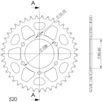 Alu-Rear Sprocket / Chain Wheel Supersprox 520/41t black 93904AK41