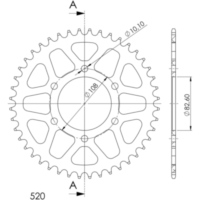 Alu-Rear Sprocket / Chain Wheel Supersprox 520/43t black 93904AK43