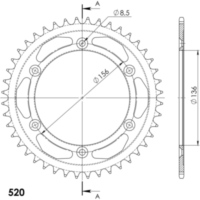 Alu-Rear Sprocket / Chain Wheel Supersprox 525/44t black 14506AK44