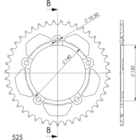 Alu-Rear Sprocket / Chain Wheel Supersprox 525/41t black 15604AK41