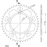 Alu-Kettenrad Supersprox 525/45Z schwarz 15604AK45