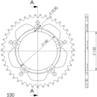 Alu-Rear Sprocket / Chain Wheel Supersprox 530/43t black 87603AK43