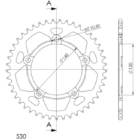 Alu-Rear Sprocket / Chain Wheel Supersprox 530/44t black 87603AK44