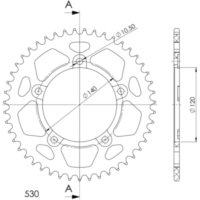 Alu-Rear Sprocket / Chain Wheel Supersprox 530/47t black 87603AK47