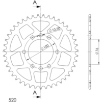 Alu-Rear Sprocket / Chain Wheel Supersprox 520/43t black 15401AK43