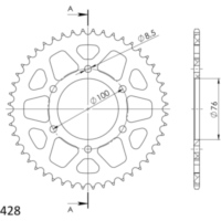 Alu-Rear Sprocket / Chain Wheel Supersprox 428/48t red