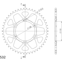 Alu-Rear Sprocket / Chain Wheel Supersprox 532/50t black 13811AK50