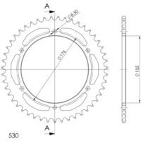 Alu-Rear Sprocket / Chain Wheel Supersprox 530/47t black 87601AK47