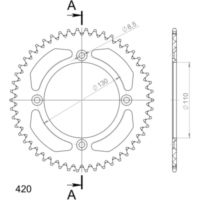 Alu-Rear Sprocket / Chain Wheel Supersprox 420/50t gold