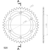 Alu-Rear Sprocket / Chain Wheel Supersprox 520/42t black 11212AK42