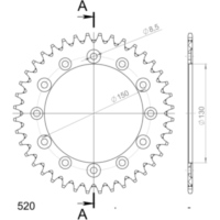 Alu-Rear Sprocket / Chain Wheel Supersprox 520/40t black 13323AK40