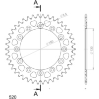 Alu-Rear Sprocket / Chain Wheel Supersprox 520/42t black 13323AK42