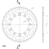 Alu-Rear Sprocket / Chain Wheel Supersprox 520/49t gold 13323AS49