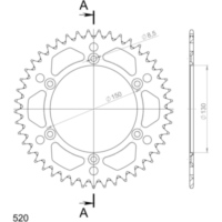 Alu-Rear Sprocket / Chain Wheel Supersprox 520/45t blue 30245AB45