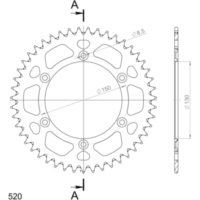 Alu-Rear Sprocket / Chain Wheel Supersprox 520/47t red 30245AR47