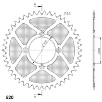 Alu-Rear Sprocket / Chain Wheel Supersprox 520/48t black 42802AK48