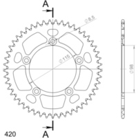 Alu-Rear Sprocket / Chain Wheel Supersprox 420/49t blue 72101AB49