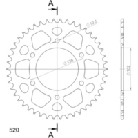 Alu-Rear Sprocket / Chain Wheel Supersprox 520/46t red 30401AR46