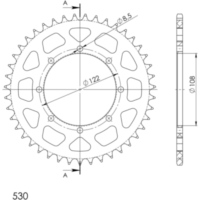 Alu-Kettenrad Supersprox 530/43Z gold 30413AS43