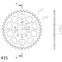 Alu-Rear Sprocket / Chain Wheel Supersprox 415/39t black 72102AK39