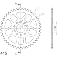 Alu-Rear Sprocket / Chain Wheel Supersprox 415/44t black