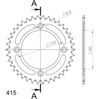 Alu-Rear Sprocket / Chain Wheel Supersprox 415/38t orange 72103AO38