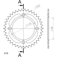 Alu-Rear Sprocket / Chain Wheel Supersprox 415/39t black 72103AK39