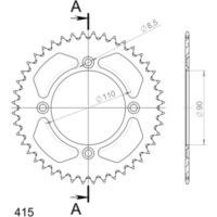 Alu-Kettenrad Supersprox 415/44Z blau