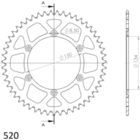 Alu-Rear Sprocket / Chain Wheel Supersprox 520/48t blue 17206AB48