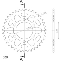 Alu-Rear Sprocket / Chain Wheel Supersprox 520/39t gold 17403AS39